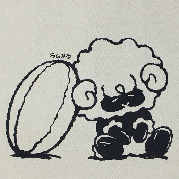 25手書き風ラムまるトートバッグ